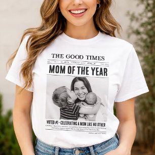 Op maat gemaakte krantenhemd, Moeder van het Jaar T-shirt