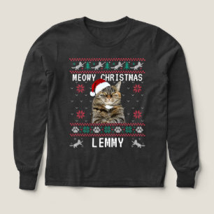 Op maat gemaakte lelijke kerst sweatshirt met katt