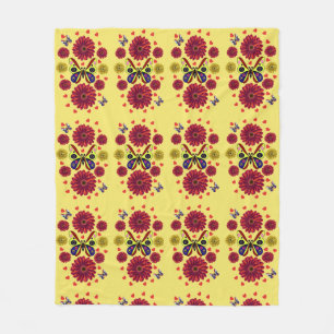 Op maat gemaakte Lente Vlinder Bloemengeschenk Fleece Deken
