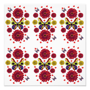 Op maat gemaakte Lente Vlinder Bloemengeschenk Foto Afdruk