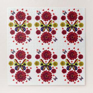 Op maat gemaakte Lente Vlinder Bloemengeschenk Legpuzzel