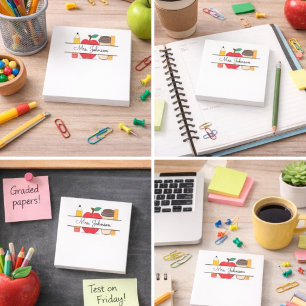 Op maat gemaakte leraar naam Apple potlood liniaal Post-it® Notes