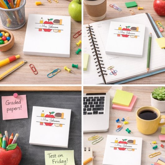 Op maat gemaakte leraar naam Apple potlood liniaal Post-it® Notes
