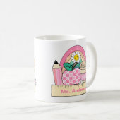 Op maat gemaakte lerarennaam Regenboogappel koffie Koffiemok (Voorkant rechts)
