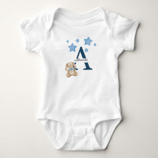 Op maat gemaakte letter A of naam T-shirt babybody