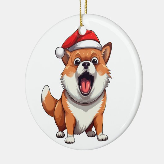 Op maat gemaakte leuke Shiba Inu hond Keramisch Ornament (Links)