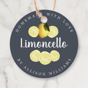 Op Maat Gemaakte Limoncello Donkerblauwe Fles Bedankjes Labels