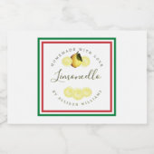 Op maat gemaakte Limoncello Italiaanse driekleurig Likeurfles Etiket (Enkel label)