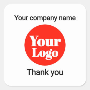 Op maat gemaakte logo bedanksticker voor zakelijke vierkante sticker