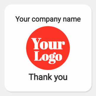 Op maat gemaakte logo bedankstickers voor zakelijk vierkante sticker