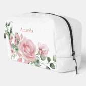 Op maat gemaakte make-uptas Waterverf Roze Rozen Toilettasje (Rechterhoek)