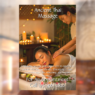 Op maat gemaakte massagestudio-bedrijf  raamsticker