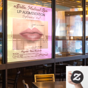 Op maat gemaakte Med Spa Lip Augmentatie Hyaluronz Raamsticker