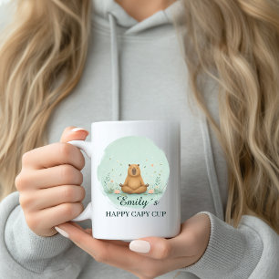 Op maat gemaakte Mediterende Capy Cup Mok met Naam