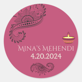 Op maat gemaakte mehendi-stickers ronde sticker