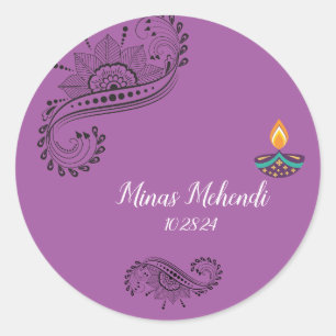 Op maat gemaakte mehendi-stickers ronde sticker