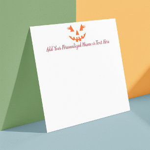 Op maat gemaakte Meisjesachtige Jack O Lantern Pom Notitiekaartje