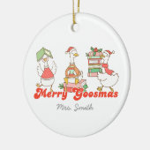 Op maat gemaakte Merry Goosemas-versiering Keramisch Ornament (Links)