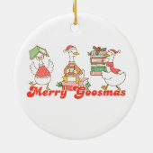 Op maat gemaakte Merry Goosemas-versiering Keramisch Ornament (Achterkant)