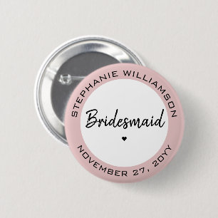 Op maat gemaakte minimalistische bruidsmeisje gepe ronde button 5,7 cm