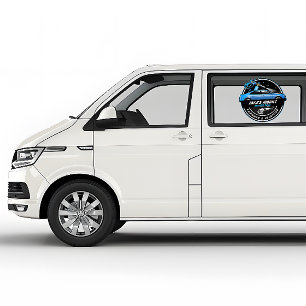 Op maat gemaakte mobiele autowas-detailing blauwe raamsticker