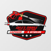 Op maat gemaakte mobiele autowas-detailingbedrijf raamsticker (Vel)