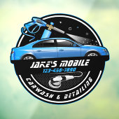 Op maat gemaakte mobiele autowasbeurt detailing bl raamsticker (Vel 3)