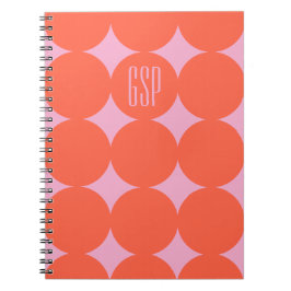Op maat gemaakte modern dot-monogram, gepersonalis notitieboek