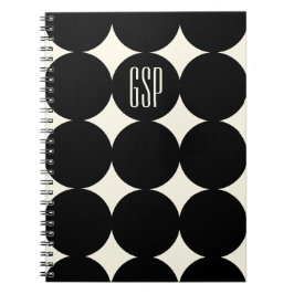 Op maat gemaakte modern dot-monogram, gepersonalis notitieboek