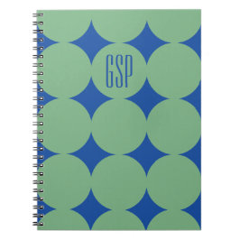 Op maat gemaakte modern dot-monogram, gepersonalis notitieboek