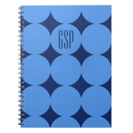 Op maat gemaakte modern dot-monogram, gepersonalis notitieboek