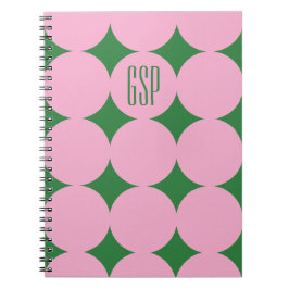 Op maat gemaakte modern dot-monogram, roze geperso notitieboek