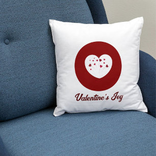 Op maat gemaakte modern script rood hart Valentijn Kussen