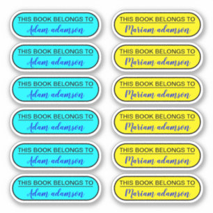 Op maat gemaakte moderne naamstickers (Dit boek is Sticker