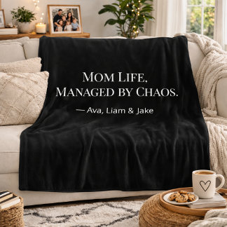 Op maat gemaakte moederchaos Grappige zwart/witte Fleece Deken