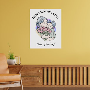Op maat gemaakte Moederdag Moeder en Kind Poster