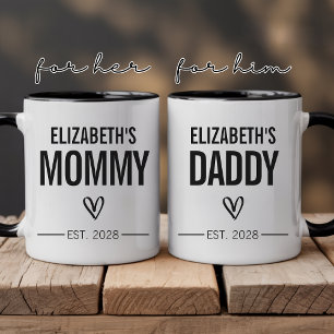 Op maat gemaakte mok voor mama en papa als cadeau