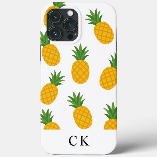 Op maat gemaakte monogram ananas Case-Mate iPhone Case (Achterkant)