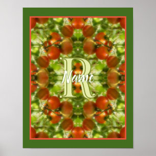 Op maat gemaakte monogram initiaal naam moestuin t poster