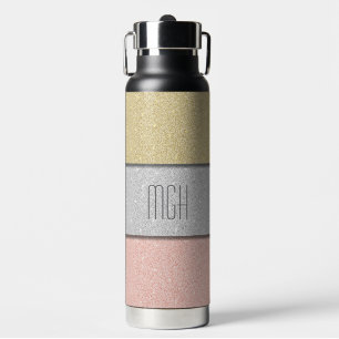 Op maat gemaakte monogram nep glitters glamour waterfles