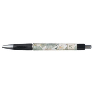 Op maat gemaakte monogram waterverf bloem pen