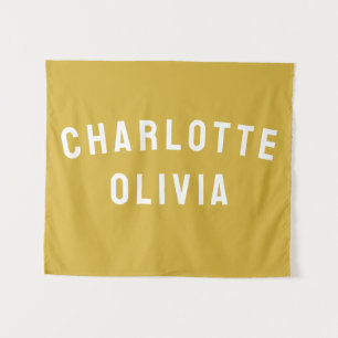 Op maat gemaakte naam banner gepersonaliseerde kin wandkleed