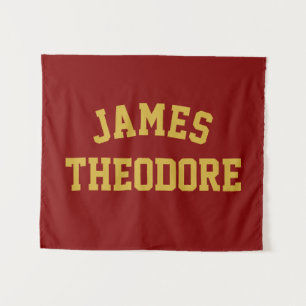 Op maat gemaakte naam banner gepersonaliseerde kin wandkleed