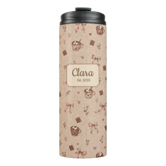 Op maat gemaakte naam Cozy Cocoa Hot Chocolate Pat Thermosbeker