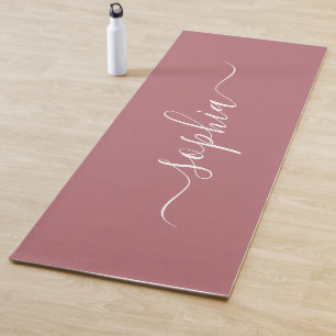 Op maat gemaakte naam Dusty Rose yogamat   Elegant