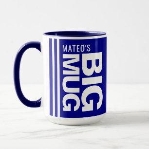 Op maat gemaakte naam & initiaal Diep marineblau Mok