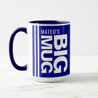 Op maat gemaakte naam & initiaal | Diep marineblau Mok