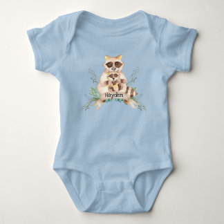 Op maat gemaakte naam Moeder en Baby Wasbeer Baby  Romper