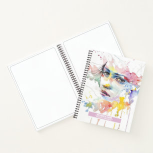 Op maat gemaakte naam waterverf pastel mooi schets notitieboek