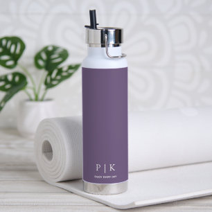 Op maat gemaakte naammonogram Paars Waterfles
